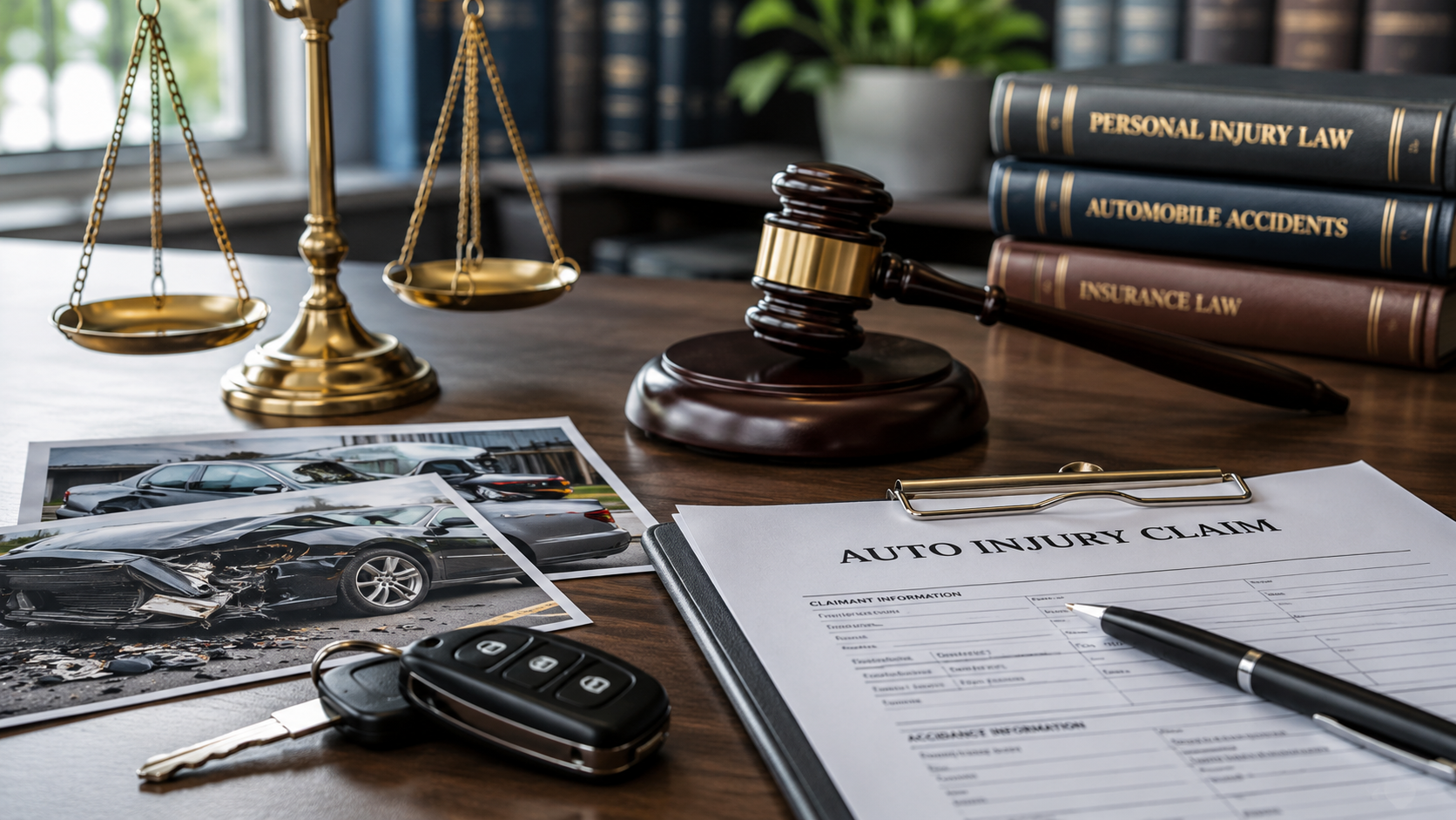 Insurance claim workspace with attorney materials, settlement analysis, evidence, compensation, and personal injury documentation.